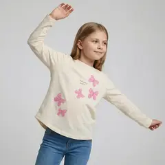 YAMP - Camiseta manga larga para Niña de Algodón