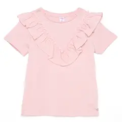 YAMP - Camiseta para Niña con Boleros Manga corta de Algodón