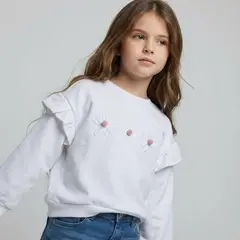 YAMP - Saco para Niña con Bordado de Algodón