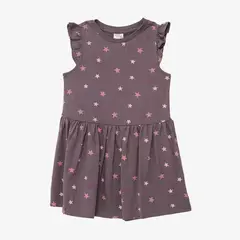 YAMP - Vestido para Niña con Estampado Manga corta de Algodón