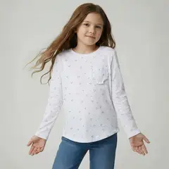 YAMP - Camiseta manga larga para Niña de Algodón