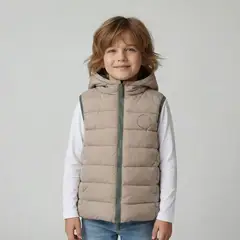 YAMP - Chaleco Con capucha para Niño Acolchado