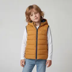 YAMP - Chaleco Con capucha para Niño Acolchado