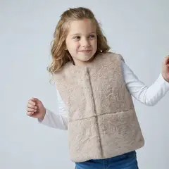 YAMP - Chaleco para Niña Efecto pelo