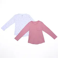 YAMP - Camiseta para Niña Pack de 2 unidades Manga larga de Algodón