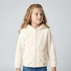 YAMP - Saco Con capucha para Niña Efecto pelo
