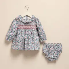 CONIGLIO - Vestido para Bebé niña 2 piezas de Flores Manga larga de Algodón