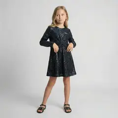 BARBIE - Vestido para Niña con Lentejuelas Manga larga