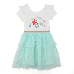 PRINCESS - Vestido para Niña con Estampado Tutu Princesas Manga corta de Algodón