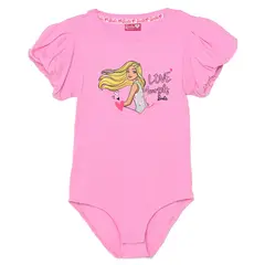 BARBIE - Bodie para Niña con Estampado Manga corta de Algodón