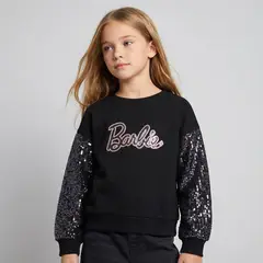 BARBIE - Saco para Niña con Lentejuelas de Algodón