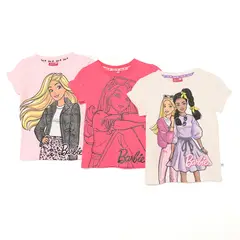 BARBIE - Camiseta para Niña Manga corta de Algodón