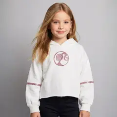 BARBIE - Saco Con capucha para Niña con Estampado de Algodón