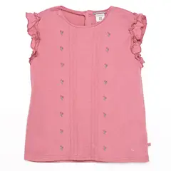 CONIGLIO - Camiseta para Niña con Bordado de Algodón