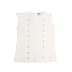 CONIGLIO - Camiseta para Niña con Bordado de Algodón