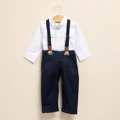 CONIGLIO - Sets Body manga larga + Pantalón + Tirantas para Bebé niño en Algodón