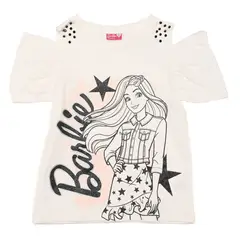 BARBIE - Camiseta para Niña con Estampado Manga corta de Algodón