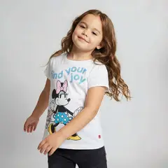 MINNIE - Camiseta para Niña con Estampado de Algodón