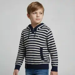 CONIGLIO - Saco Con capucha para Niño de Rayas de Algodón