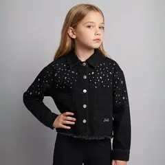 BARBIE - Chaqueta para Niña con Taches de Algodón