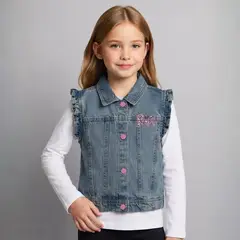 BARBIE - Chaleco para Niña de Algodón