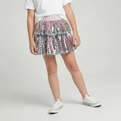 BARBIE - Falda para Niña con Lentejuelas Cintura elásticada