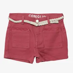 CONIGLIO - Short para Niña 2 piezas Con cinturón de Algodón