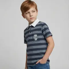 CONIGLIO - Camiseta para Niño de Rayas Con cuello Manga corta de Algodón