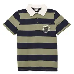 CONIGLIO - Camiseta para Niño de Rayas Con cuello Manga corta de Algodón