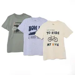 YAMP - Camisetas para Niño Pack de 3 unidades con Estampado Manga corta de Algodón