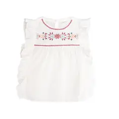CONIGLIO - Blusa para Niña con Bordado de Algodón
