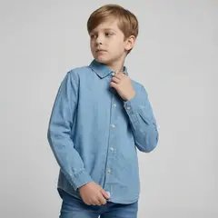 CONIGLIO - Camisa para Niño Denim Manga larga de Algodón