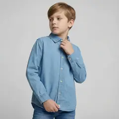 CONIGLIO - Camisa para Niño Denim Manga larga de Algodón
