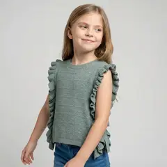 CONIGLIO - Chaleco para Niña con Boleros de Algodón