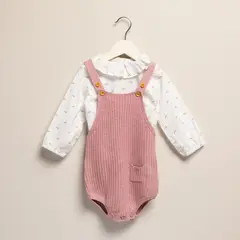 YAMP - Set Enterizo + Camisa manga larga para Bebé niña de Algodón