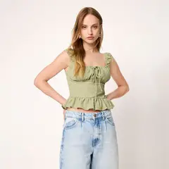 SYBILLA - Top Bordado Mujer Sin mangas