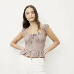 SYBILLA - Top Bordado Mujer Sin mangas