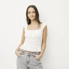 SYBILLA - Top Bordado Mujer Sin mangas