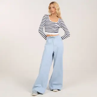 SYBILLA - Jean Wide leg Tiro medio Mujer