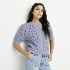 SYBILLA - Cardigan Mujer Tejido de Algodón