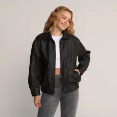 SYBILLA - Chaqueta Mujer Efecto cuero