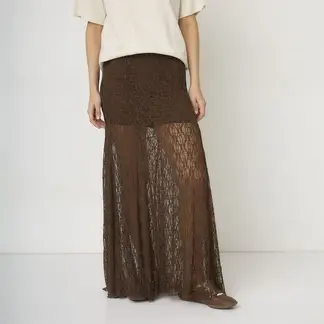 SYBILLA - Falda Maxi Mujer con Encaje
