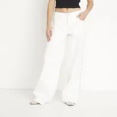 SYBILLA - Jean Wide leg Mujer Tiro medio