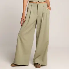 SYBILLA - Pantalón Wide leg Mujer Tiro medio
