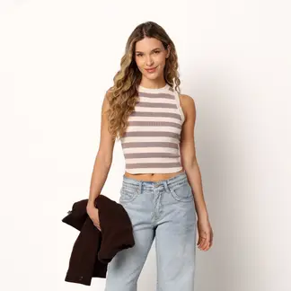 SYBILLA - Top esqueleto Mujer Tejido Sin mangas