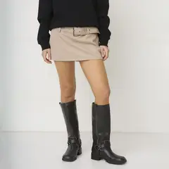 SYBILLA - Falda Mini Mujer de Algodón