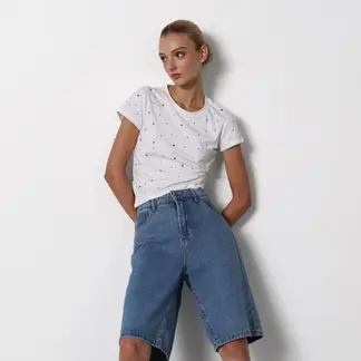 DENIMLAB - Camiseta Mujer Manga corta de Algodón