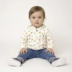 YAMP - Saco Con capucha para Bebé niña con Estampado Manga larga