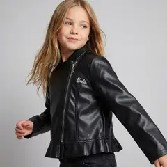 BARBIE - Chaqueta para Niña Efecto cuero