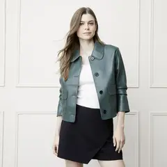 BASEMENT - Chaqueta Mujer Efecto cuero